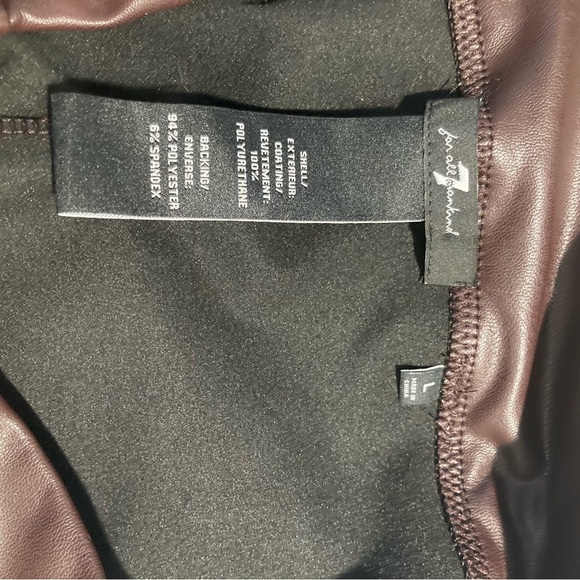 7 FOR ALL MANKIND Sz L  Vegan Leather High Rise Comfort Waist Leggings - Picture 5 of 8